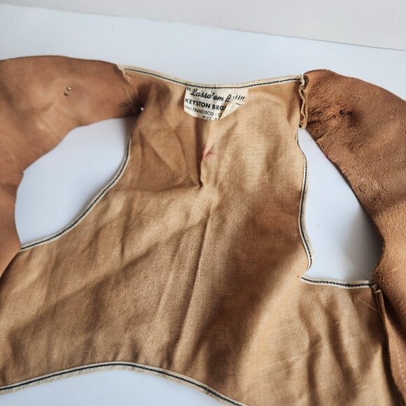 Vintage 50s/60s Lasso 'Em Bill Child's Suede Leather Cowboy Vest - Keyston Bros. - Picture 5 of 7